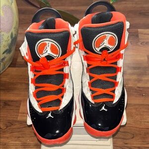 AIR JORDAN Black and Orange Athletic Shoes
